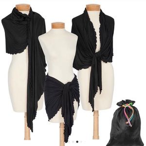 Black shawl/ wrap and creative scarf